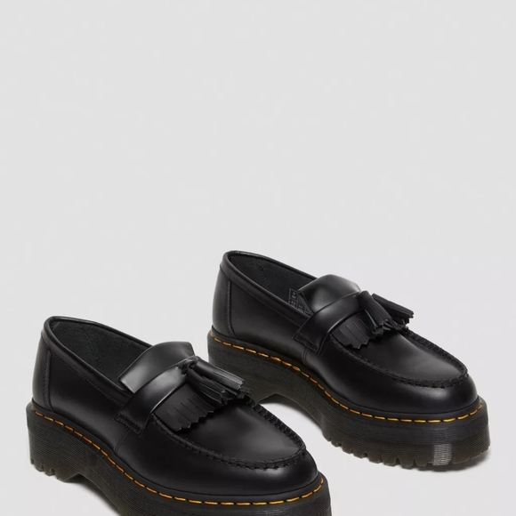 Dr. Martens Shoes - Dr. Martens Black Adrian Quad Loafers